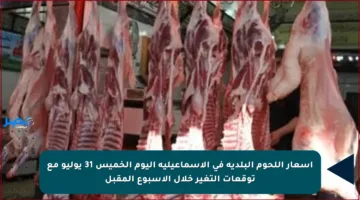 أسعار اللحوم البلدية في الإسماعيلية اليوم الخميس 31 يوليو مع توقعات التغير خلال الأسبوع المقبل
